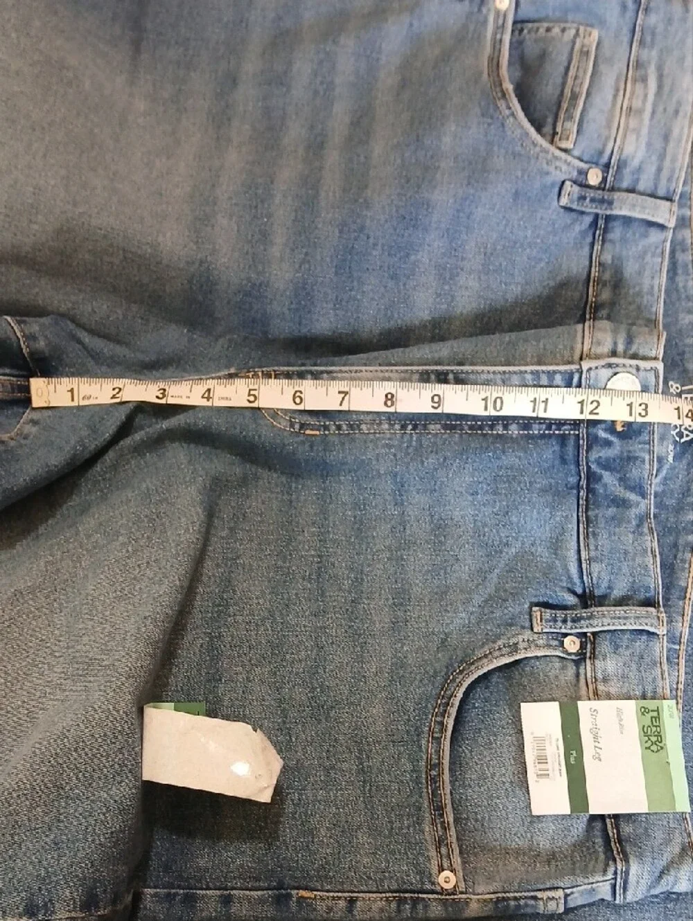Terra & Sky 20W Light Blue Straight Leg Women's Jeans - Picture 12 of 14